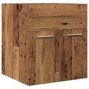 Bonne qualité - Armoire de rangement Meuble lavabo de salle de bain et WC - BONNIE - vieux bois - Bois dingénierie DECO M8547980