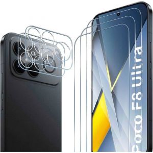 Protection &Eacute;cran Pour Xiaomi Poco F8 Ultra 3 Pi&egrave;ces Films Verre Tremp&eacute; + 2 Pi&egrave;ces Cam&eacute;ra Arri&egrave;re Protecteur 9H Duret&eacute; Ful[YV308]