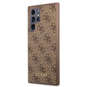 Guess 4G Metal Gold Logo - Coque pour Samsung Galaxy S22 Ultra (Marron) - 3666339042738