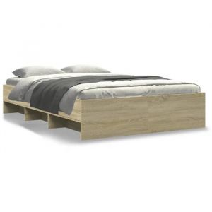 HSF&reg;Cadre de lit - sans matelas - ch&ecirc;ne sonoma 140x190 cm - 2 personnes - 2 PLACE czd921790
