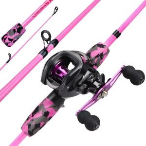 Rose-Main gauche-canne &agrave; p&ecirc;che Casting Combo Ratioengrenage haute vitesse de 7.2:1 moulinet de p&ecirc;che en ea