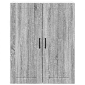 Moderne Placard/Armoire de cuisine SWEETY Meuble bas de rangement avec &eacute;tag&egrave;re Gris Sonoma 80x31x100 cm BB2611