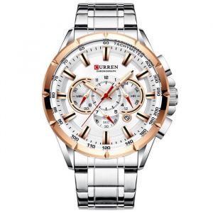 Montre homme CURREN 8363 Montre pour homme Homme Quartz Homme Montres-bracelets avec bracelet en acier inoxydable Bande Trois V528