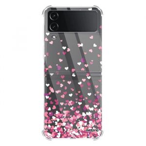 EVETANE Coque souple renforc&eacute;e compatible Coque Galaxy Z Flip 4 - Mod&egrave;le : Confettis De Coeur
