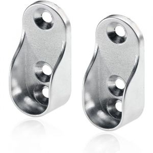 4 Pièces 31.6 * 19.5Mm Support TringleBarre De PenderiePenderie Ovale Support Barre Penderie Alliage De Zinc Nickelé Pour Tringl