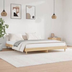 Lit Double  2 personnes Cadre de lit chêne sonoma 140x200 cmsans matelas Adulte55181905