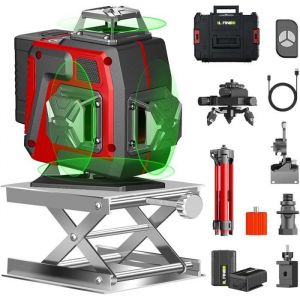 Niveau Laser 4 x 360° - PRUMYA - 16 Lignes Laser - Vert - Batterie - Angle et Niveau - Laser