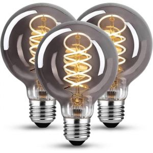 Ampoule Edison vintage E27 ampoule LED vintage 4 W E27 ampoule Edison chaude verre gris lot de 3