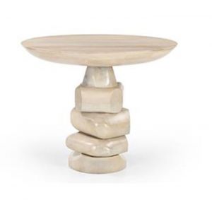 Table à manger table de repas ronde en bois de manguier coloris naturel - diamètre 100 x Hauteur 76 cm
