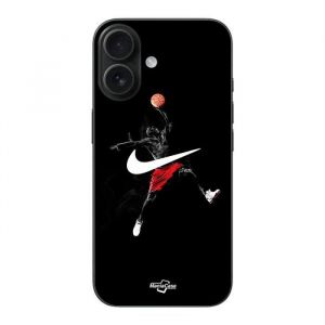 Coque - Nike - Iphone 16 - Logo Jordan - Noir - Souple