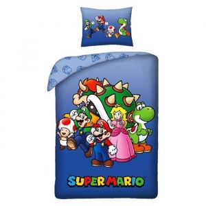 MARIO -SUPER MARIO - PARURE DE LIT- HOUSSE DE COUETTE 140X200 CM  + TAIE - 65X65 CM-NEUF