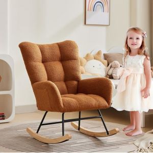 Fauteuil scandinave rocking chair 81x70x92cm MARRON