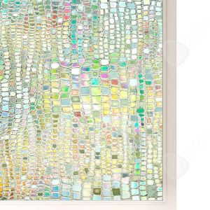 C Film fenêtre 60x100cm film verre statique pour vitrage sans adhésif isolant thermique protection la vie privée motif carré coloré