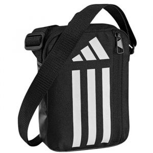 Sacoche - ADIDAS - 3 Bandes - Noir et Blanc - 100% Polyester Recycl&eacute; - Zipp&eacute;e