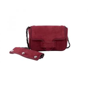 TEMPS DES CERISES - Sac cuir su&eacute;d&eacute; - bordeaux - Maroquinerie Femme