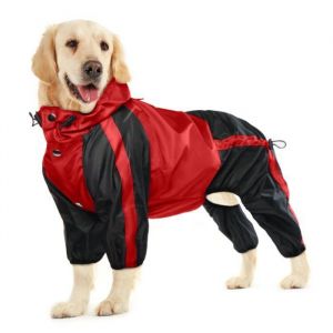 S-Imperm&eacute;able pour chien &agrave; 4 pattes avec capuche poncho imperm&eacute;able ajustable pour animaux de compagnie v&ecirc;tement de pluie anti-np