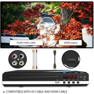 LECTEUR ENREGISTREUR HD DVD Lecteur DVD domestique 1080P avec cble HDMI pour tlviseur Lecteur DVD multirgion a LECTEUR DVD PORTABLE