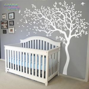 Modèle: Blanc 213x210cm -  Énorme Arbre Sticker Adhésifs Muraux Arbre Blanc Stickers Muraux Pépinière Stickers Muraux Pour Enfants C