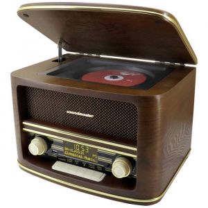 soundmaster NR961 Radio de table DAB+ FM AUX USB CD Bluetooth avec t&eacute;l&eacute;commande marron