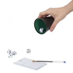 Jeu de dés Yams avec gobelet + bloc de score