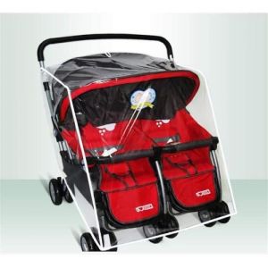 Habillage Universel Pluie pour Poussette DoubleHousse de Pluie Protection Habillage Antipluie Poussette Double B:Si&egrave;ge gauch 441