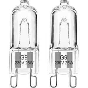 Lot de 2 Ampoule Halogène G9 Pour Four 25W 230V Ampoule de Four G9 Dimmable Ampoule à Tolérance de 300°CBlanc Chaud 2700K