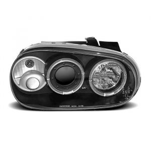 Paire de feux phares VW Golf 4 97-03 angel eyes noir W07