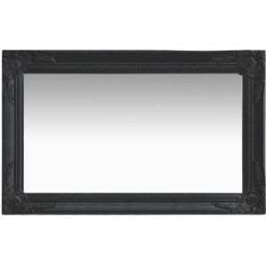 Miroir mural - BEL - Baroque - 50x80 cm - Noir - Bois et verre - Rectangulaire