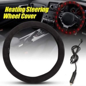 Housse de Volant chauffante Couverture de Volant 12V Protection Chauff&eacute; Antid&eacute;rapant Hiver Mains Chaudes pour Voiture Diam&egrave;tre