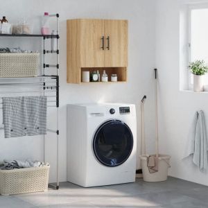 Armoire Murale Chêne Sonoma 60x31x70 cm Bois dingénierie Meuble Rangement Wc Meuble  Armoire Salle de Bain