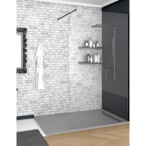 160X80 cm Receveur de douche en r&eacute;sine Rectangulaire avec cadre Gris Clair 160 X 80 X 6 cm