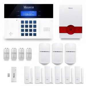 Alarme maison sans fil - DNBi - 4 à 5 pièces - Détecteur de mouvements - Sirène extérieure - GSM