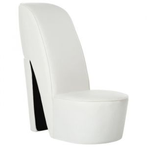 Fauteuil Salon MVS - Chaise en forme de chaussure &agrave; talon haut Blanc Similicuir1075 Kg
