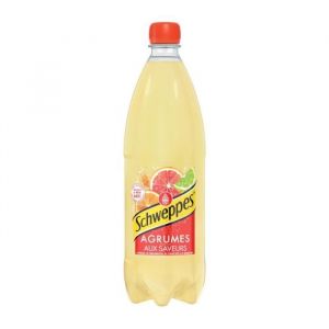Boisson gazeuse - SCHWEPPES - Agrumes - 1L - Lot de 4 - Saveur rafraîchissante