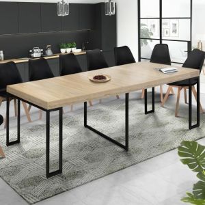 IDMARKET Table console extensible TORONTO 14 personnes 300 cm design industriel