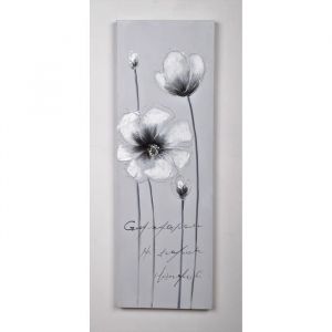 Tableau d&eacute;co Fleurs  114 -  Toile peinte &agrave; la main  -  30 x 90 x 3 cm