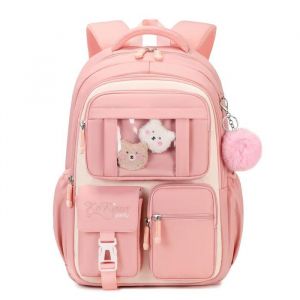 Sac d&eacute;cole pour filles sac &agrave; dos respirant CP CE1 CE2 CM1 CM2 sac d&eacute;cole d&eacute;contract&eacute; pour enfants du primaire au coll&egrave;ge rose