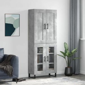 Buffet hautBahut de Saloncommode de séjour Gris béton 695x34x180 cm bois dingénierie BONNIE B87196650
