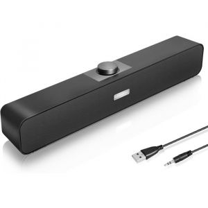 Haut Parleurs PC Enceintes dOrdinateur avec Jack 35 mm Barre de Son aliment&eacute;e par USB Enceinte PC pour Ordinateur Portable PC