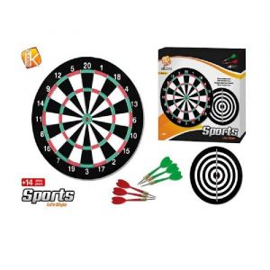 DART BOARD D37 CM + 6 DARTS ME