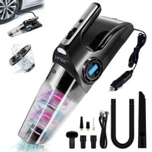 Aspirateur à Main de Voiture 4 en 1 8 KPA Aspirateur Portatif avec Gonfleur pneu de Voiture Aspirateur de Table Portable