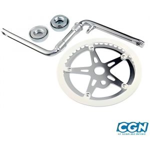 Pédalier BMX Monobloc - Non spécifié - 44 DTS - Argent - Ensemble avec cuvettes - D1/2