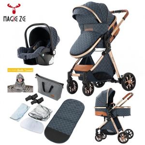 Poussette bebe Magic ZC Poussette 3 en 1 Pousette Poussette cosy voyage Grand espace de rangement+Sac &agrave; main+Serviette de bain