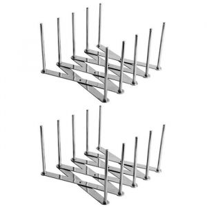 Paquet de 2 Extendable Porte-Couvercle Pot Polyvalent Steamer Rack Casseroles Verres Porte-Organisateur de Cuisine Ustensiles de