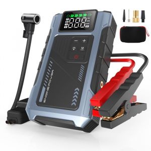 Eigotrav U2 D&eacute;marreur de voiture 6000A avec compresseur dair 150PSI Batterie Externe 12000mAh Jump Starter 12V Bleu