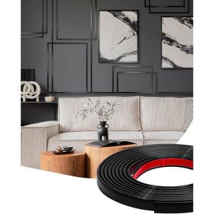 Moulure Adh&eacute;sive Flexible 3M Bande D&eacute;corative &Eacute;tanche en PVC pour Mur Carrelage Plinthe Fen&ecirc;tre Noir Mat3M 3M PLINTHE PVC