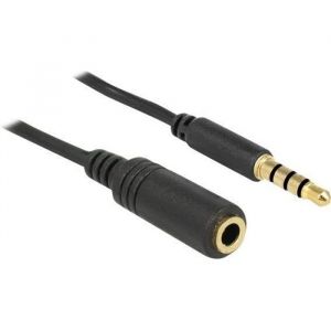 Rallonge de câble audio mini jack 4 pôles (F) pour mini jack 4 pôles (M) 2 m noir - DELOCK