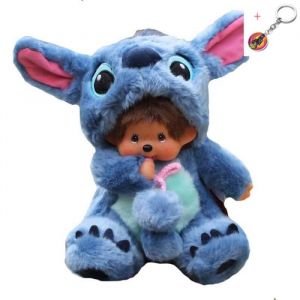 Poupée jouet - ZASTONE - KIKI Doll Cartoon Monchhichi en costume Stitch - Bleu et rose - Intérieur - 20cm