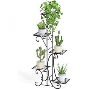 Belfoyer Étagère Plante Intérieur Porte Plante Fer Forgé Support Pot de Fleurs  Idéal pour 5 Pot de Fleurs