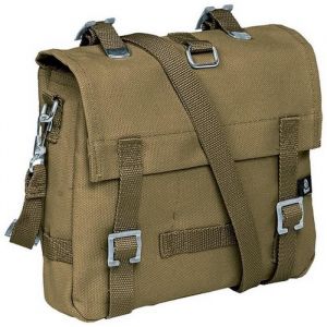 Brandit Sac Bandouli&egrave;re Militaire Kaki en Coton &ndash; 3 Poches Sangle R&eacute;glable